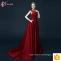 Alibaba Sexy Luxury Suzhou Open Back Wine Red Puffy Prom Dress Long Evening Dresses 2017